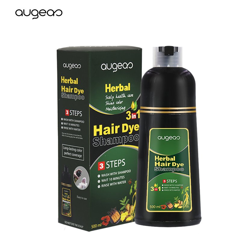 Wholesale Natural Herbal Extract Black Hair Treatment Argan Oil black dye Hair Color Shampoo