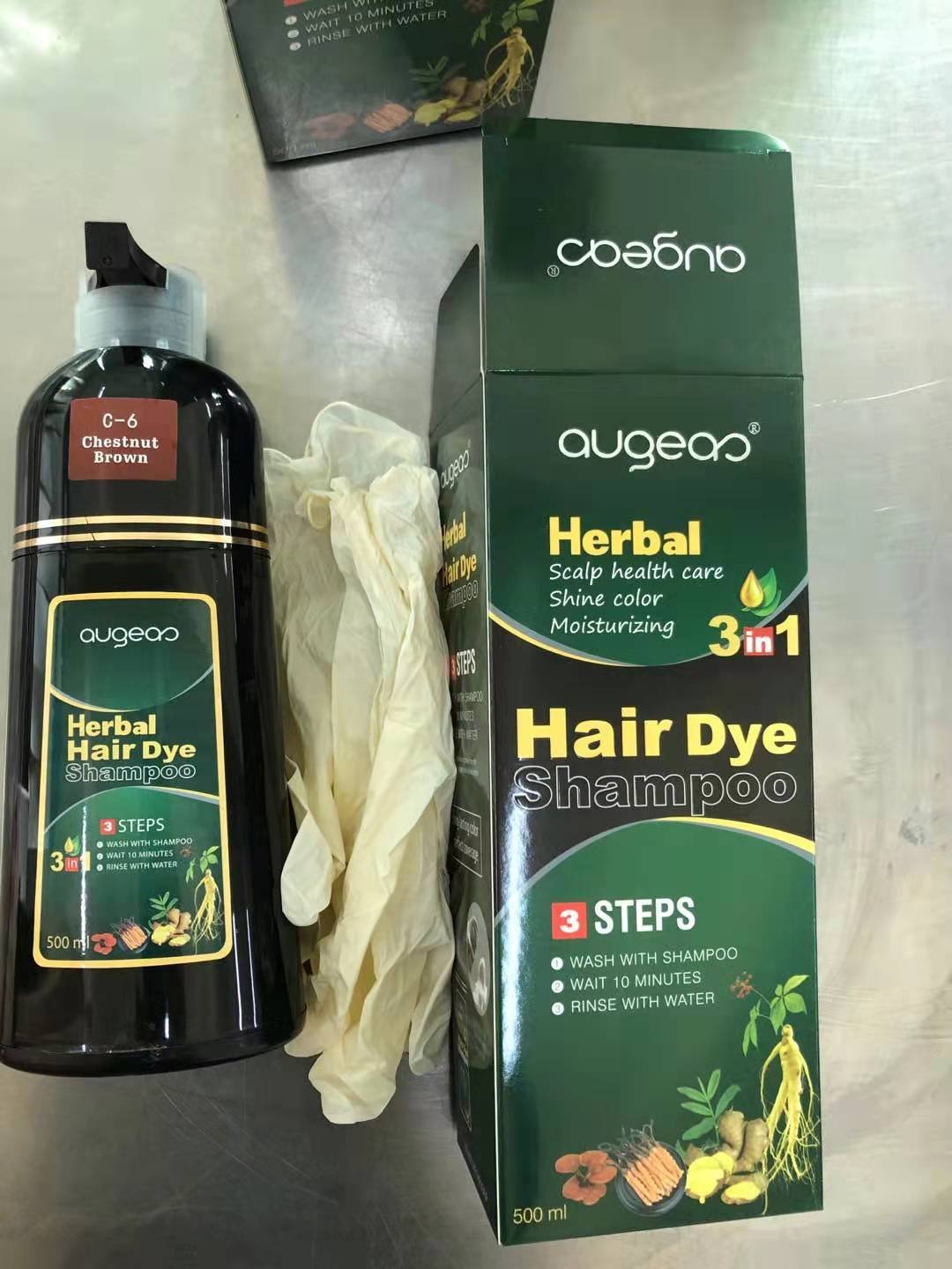 Wholesale Natural Herbal Extract Black Hair Treatment Argan Oil black dye Hair Color Shampoo