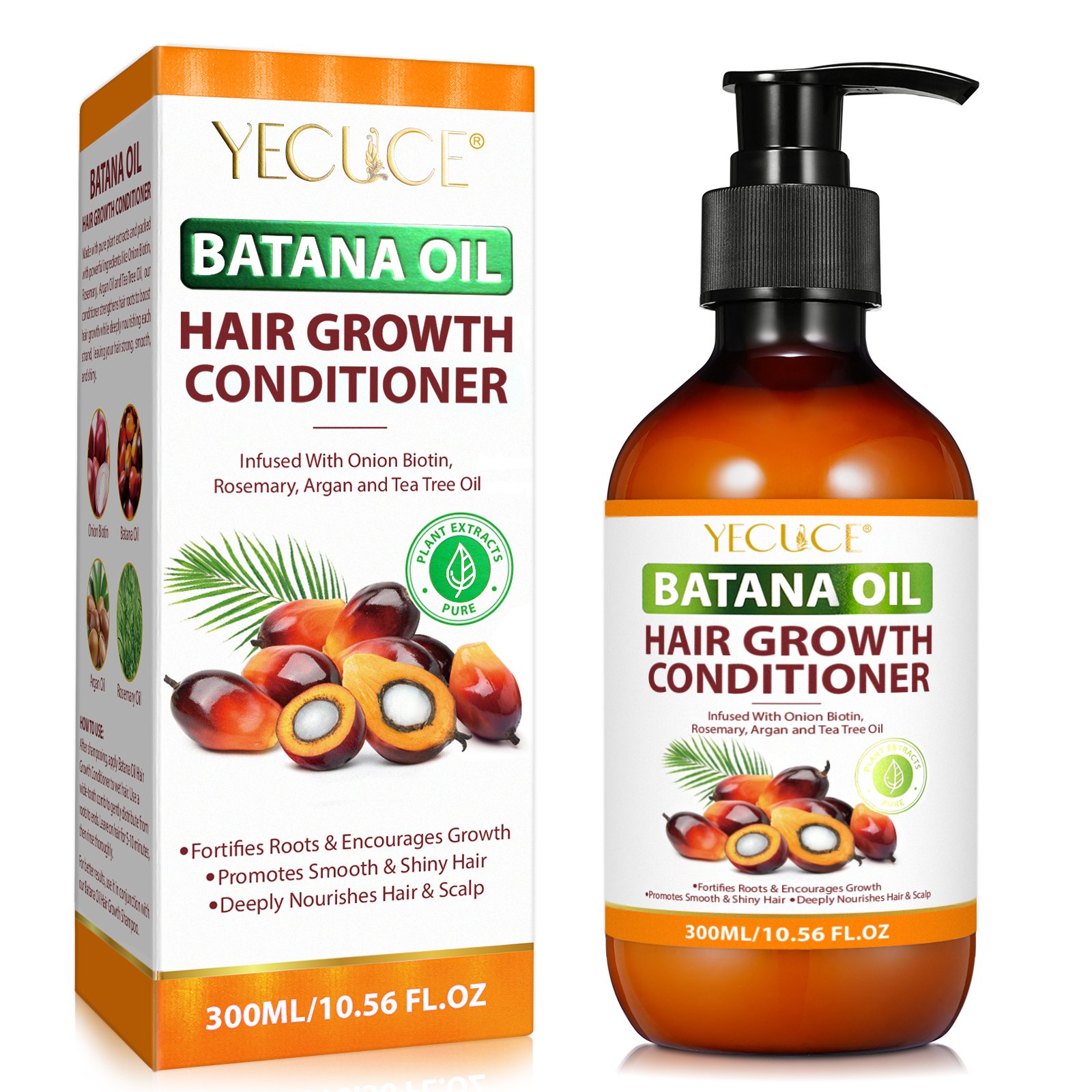 YECUCE deeply nourishes scalp 300ml biotin onion hair shampoo and conditioner,batana oil hair conditioner