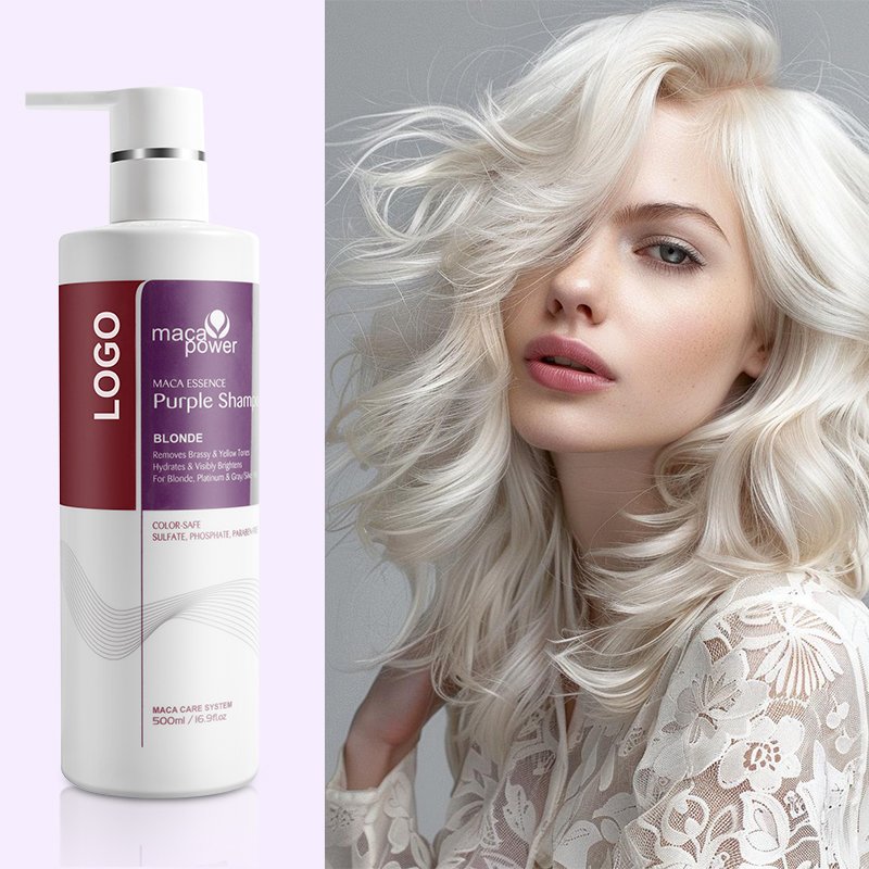 Professional Salon No Yellow Purple Hair Shampoo Color Protection Maca Purple Shampoo For Blonde & Gray Hair