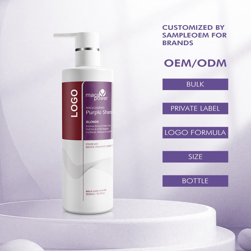 Professional Salon No Yellow Purple Hair Shampoo Color Protection Maca Purple Shampoo For Blonde & Gray Hair