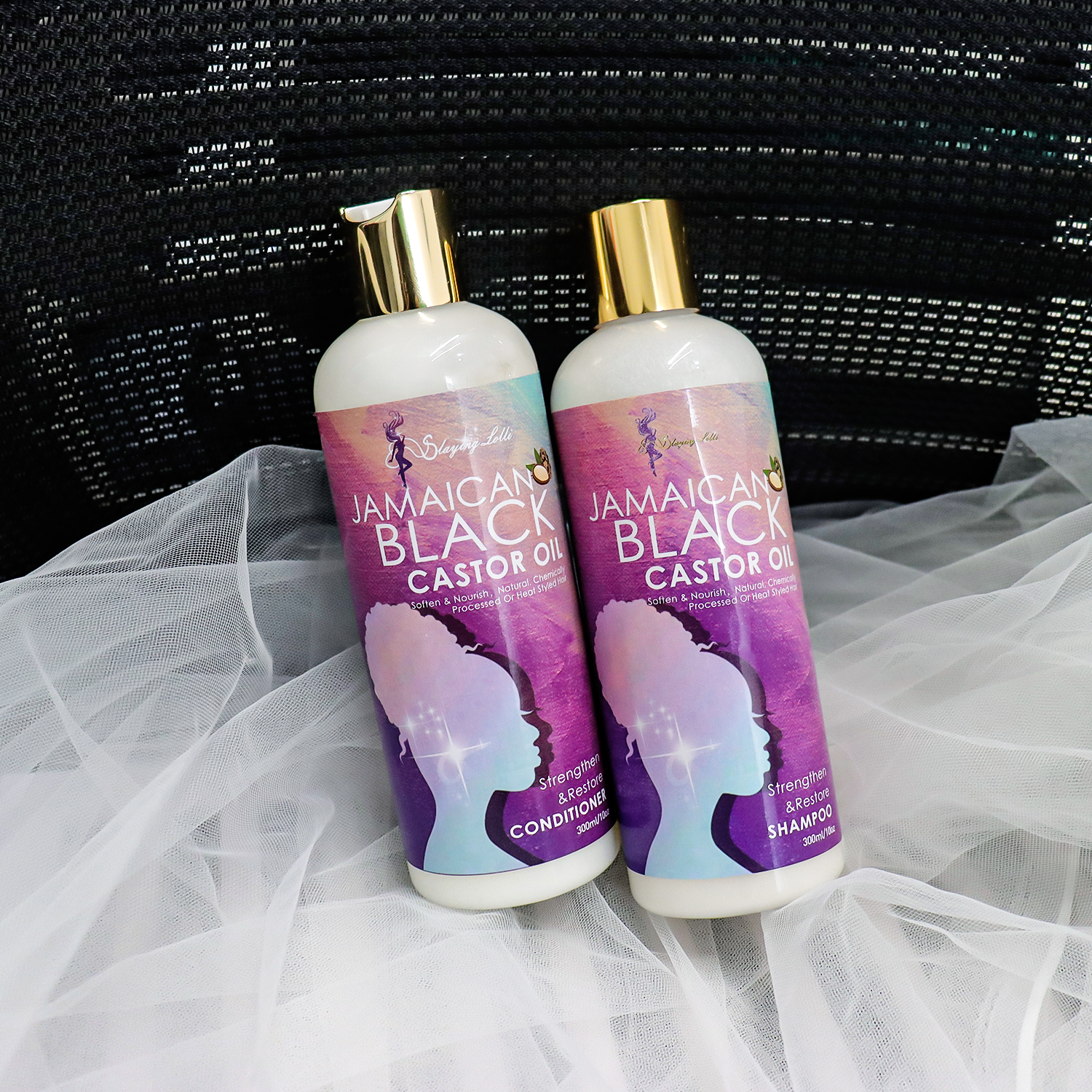 Long-Lasting Moisture Castor Oil Anti Frizz Hair Care Shampoo and Conditioner Kit