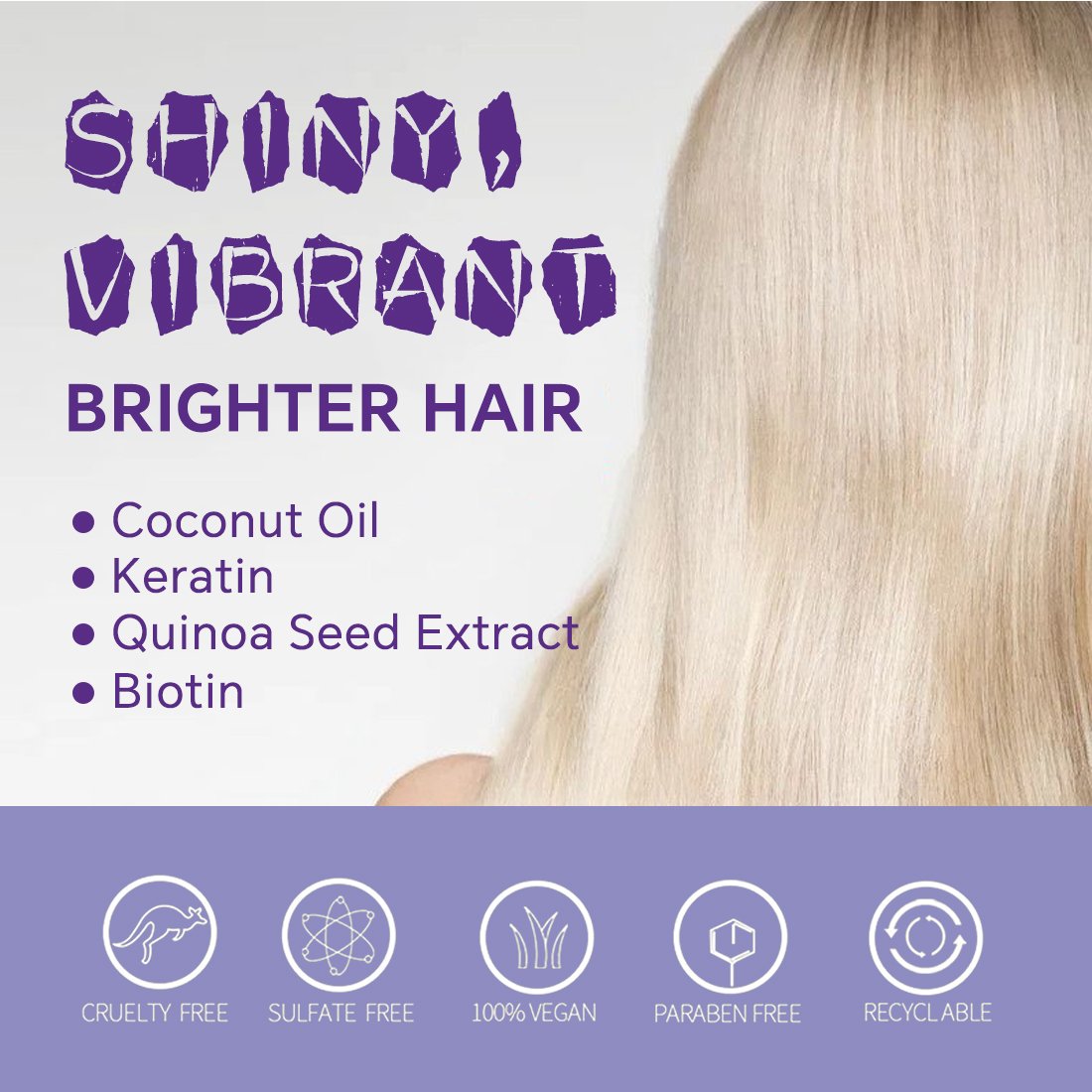 Anti Yellow Shampoo Tea Tree Oil Shampoo Sulfate Free Organic Natural Vegan Hair Growth Shampoo and Conditioner Set for Women