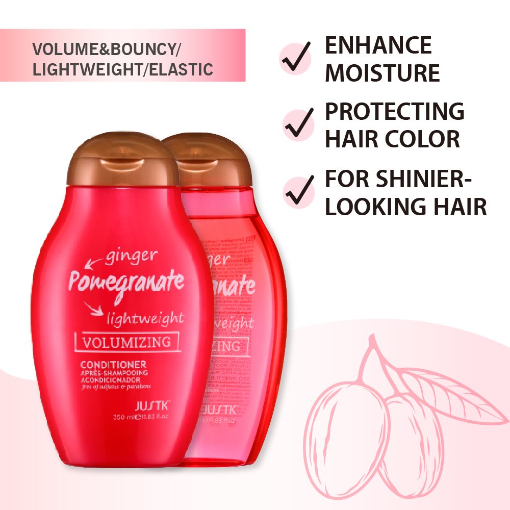 JUSTK Ginger Hair Shampoo For Fine Hair Sulfate Free Vegan Plant Extract Organic shampoo & conditioner ginger Thickening Shampoo