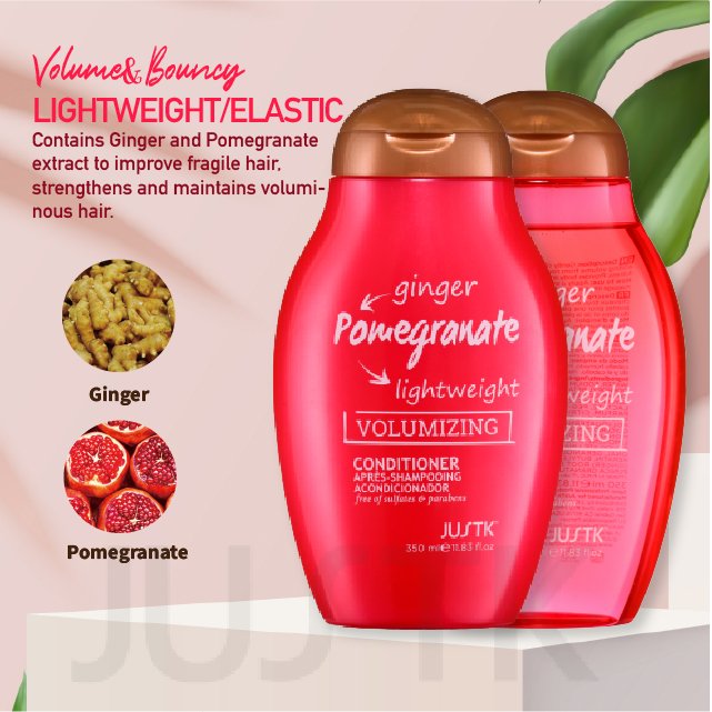 JUSTK Ginger Hair Shampoo For Fine Hair Sulfate Free Vegan Plant Extract Organic shampoo & conditioner ginger Thickening Shampoo