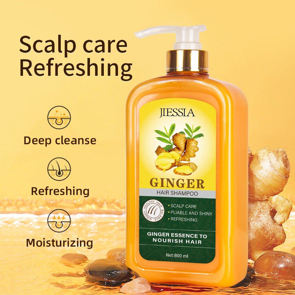 private label ginger king plant extract organic strengthen hair growth anti hair loss ginger shampoo and conditioner