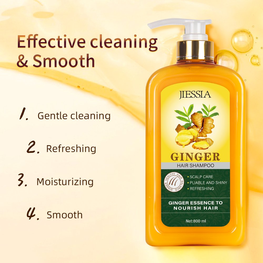 private label ginger king plant extract organic strengthen hair growth anti hair loss ginger shampoo and conditioner