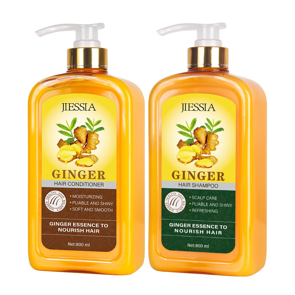 private label ginger king plant extract organic strengthen hair growth anti hair loss ginger shampoo and conditioner