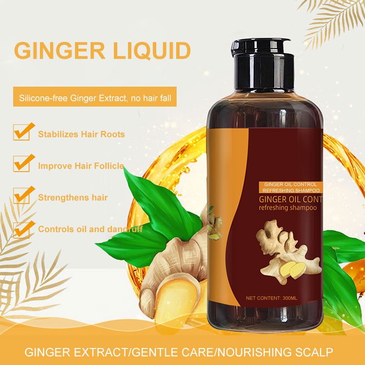 Oem Odm Ginger Oil Control Refreshing Herbal Essence Root Strengthening Hair Shampoo 300Ml