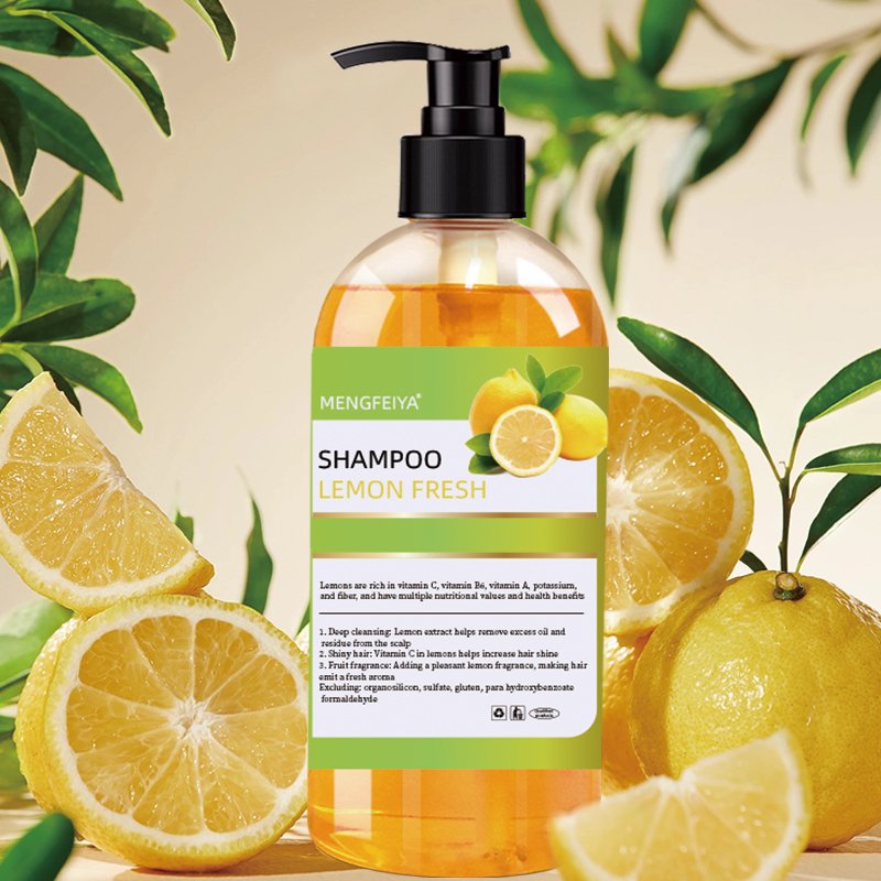 Mengfeiya Botanical Lemon Shampoo Natural Smooth Shampoo Long lasting Fragrance Moisturizing Refreshing Oil Control Hair Shampoo