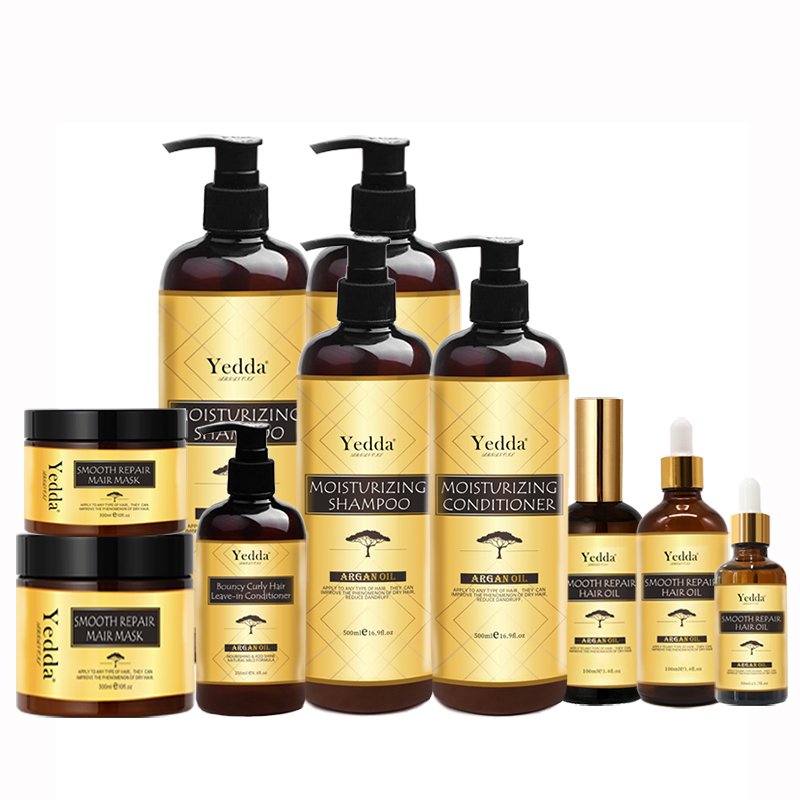 Natural Organic Customized Logo Hair Growth Argan Oil Shampoo And Conditioner Organic Scalp Care Hair Product