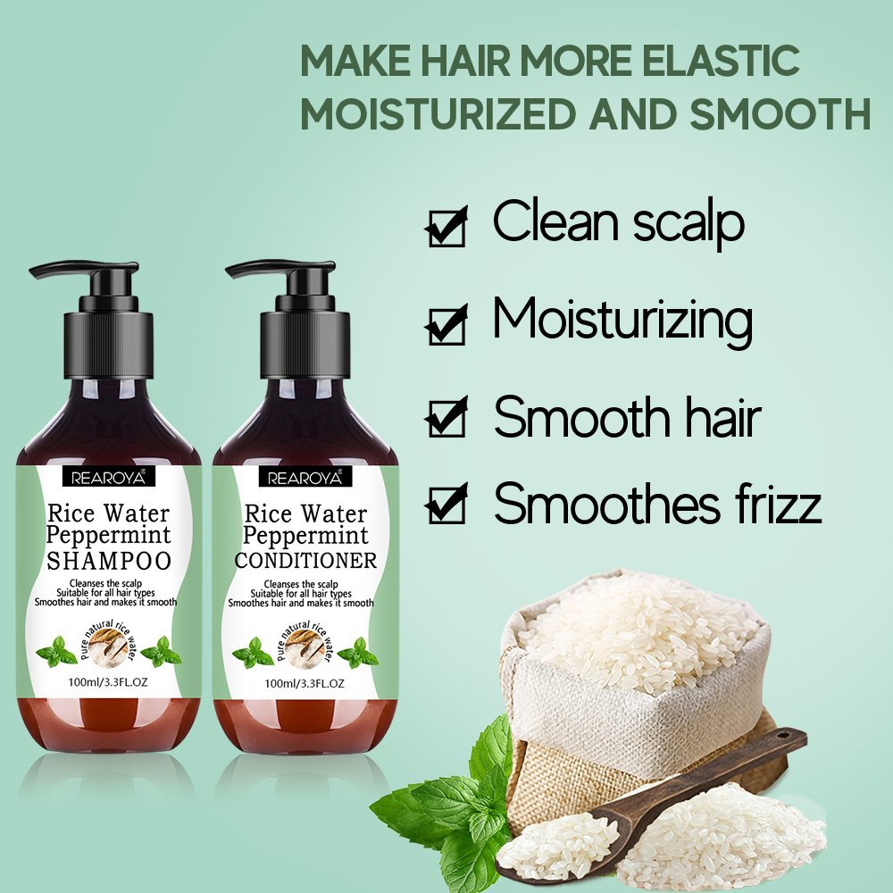 Wholesale Clean Moisturize Scalp Rice Water Mint Smooth Hair Shampoo and Hair Conditioner