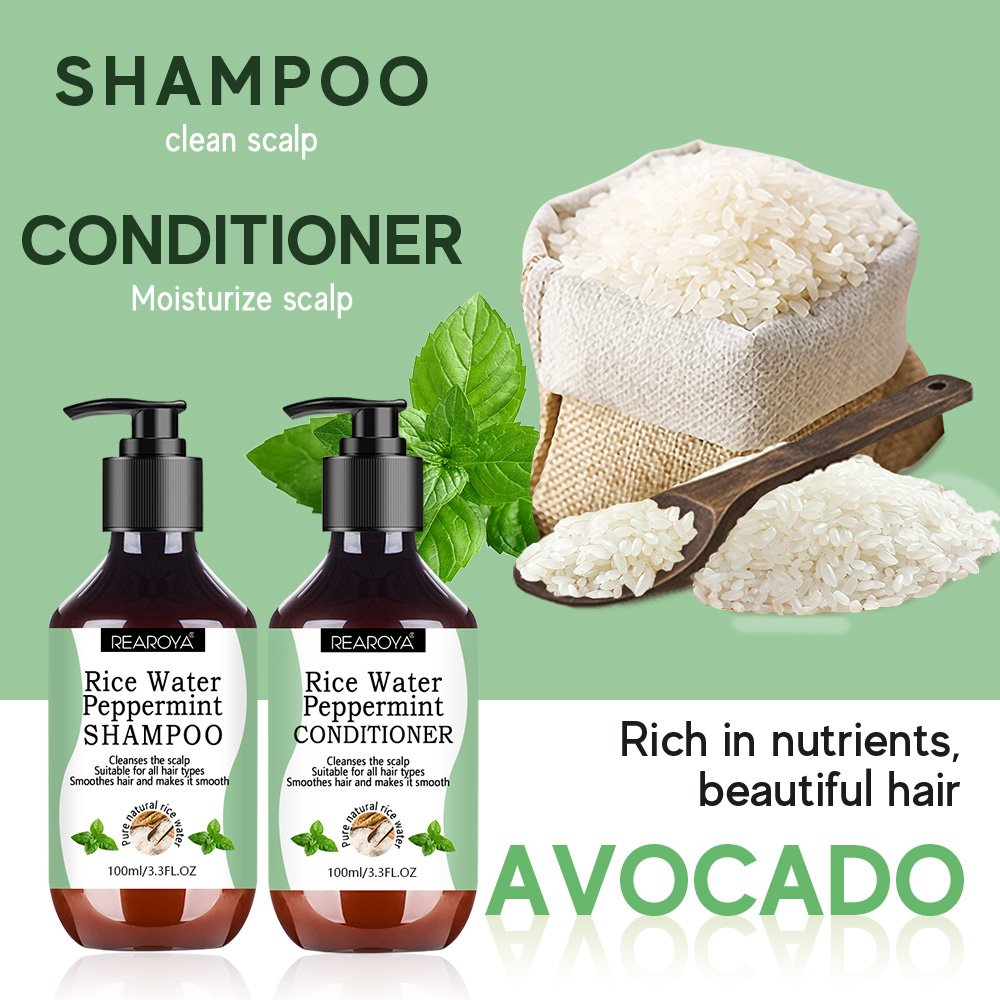 Wholesale Clean Moisturize Scalp Rice Water Mint Smooth Hair Shampoo and Hair Conditioner