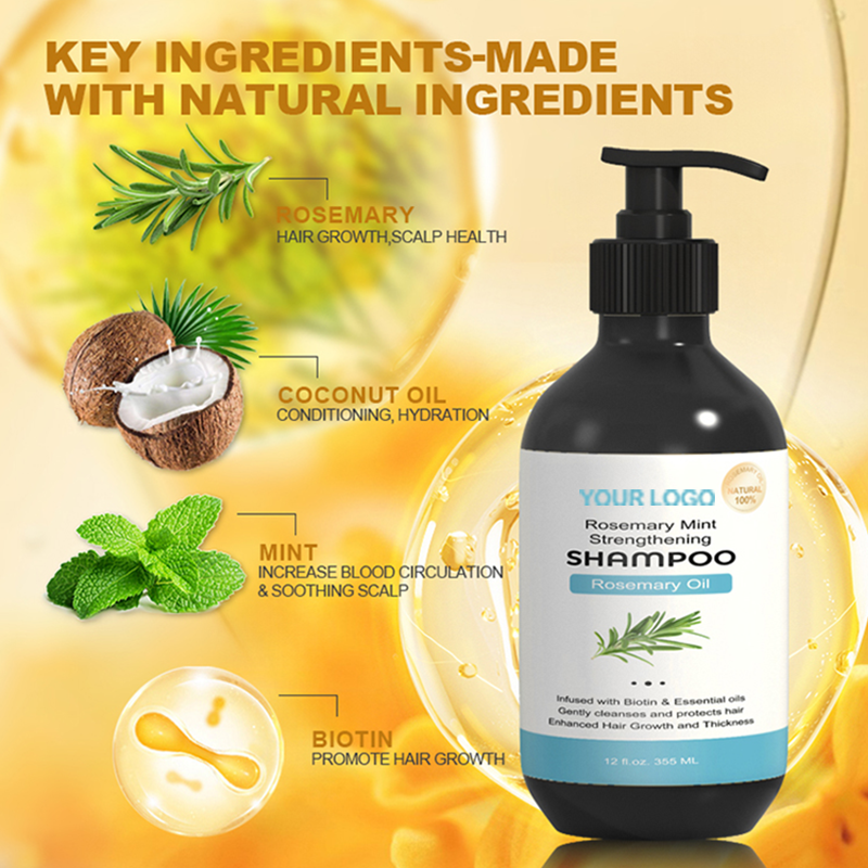 New Arrival Organics Deep Cleansing Strengthen Hair Women Rosemary Hair Shampoo for Weak and Brittle Hair