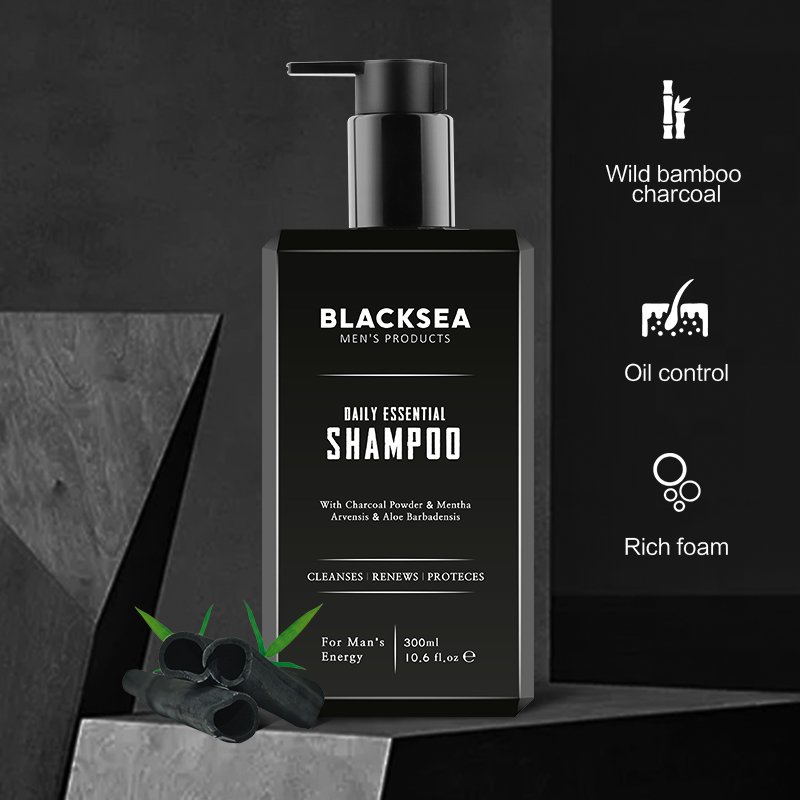 OEM Private Label Anti Dandruff Treatment Sulphate Free Organic Bamboo Charcoal Herbal Healthy Men's Shampoo for Oily Hair