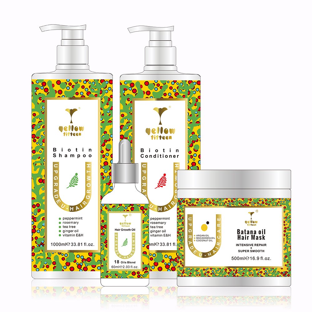 Hair Care Set Private Label Herbal Anti Hair Loss Batana Rosemary Oil Hair Growth Strenghtning Shampoo