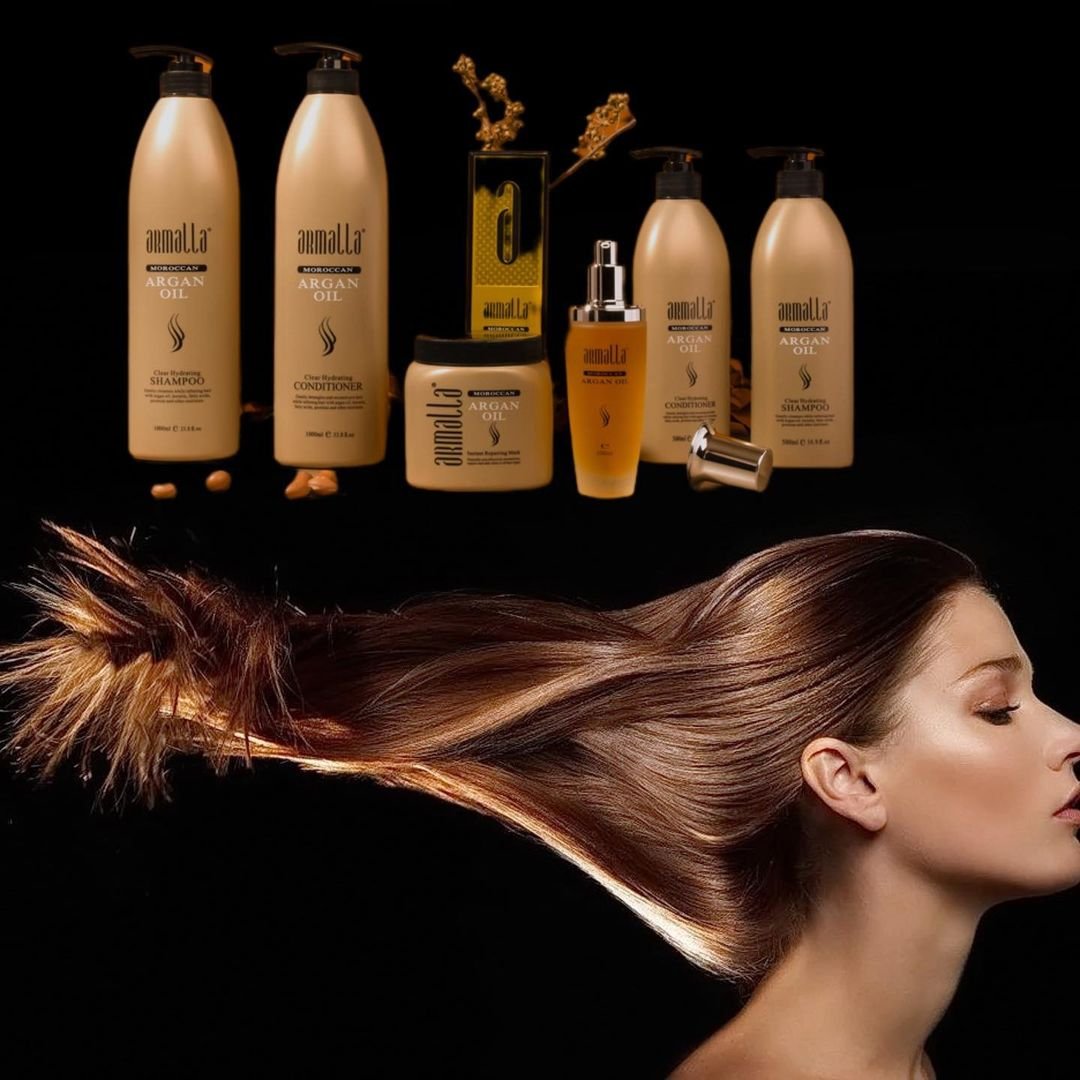 Armalla OEM Customize Salon Natural Sulfate Free Hair Care Set Argan Oil Shampoo And Conditioner