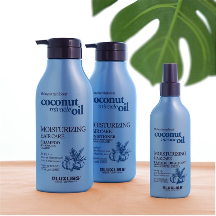 LUXLISS Wholesale Moisturizing Repair Damaged Hair Care Coconut Oil Shampoo and Conditioner Private Label for Dry Hair