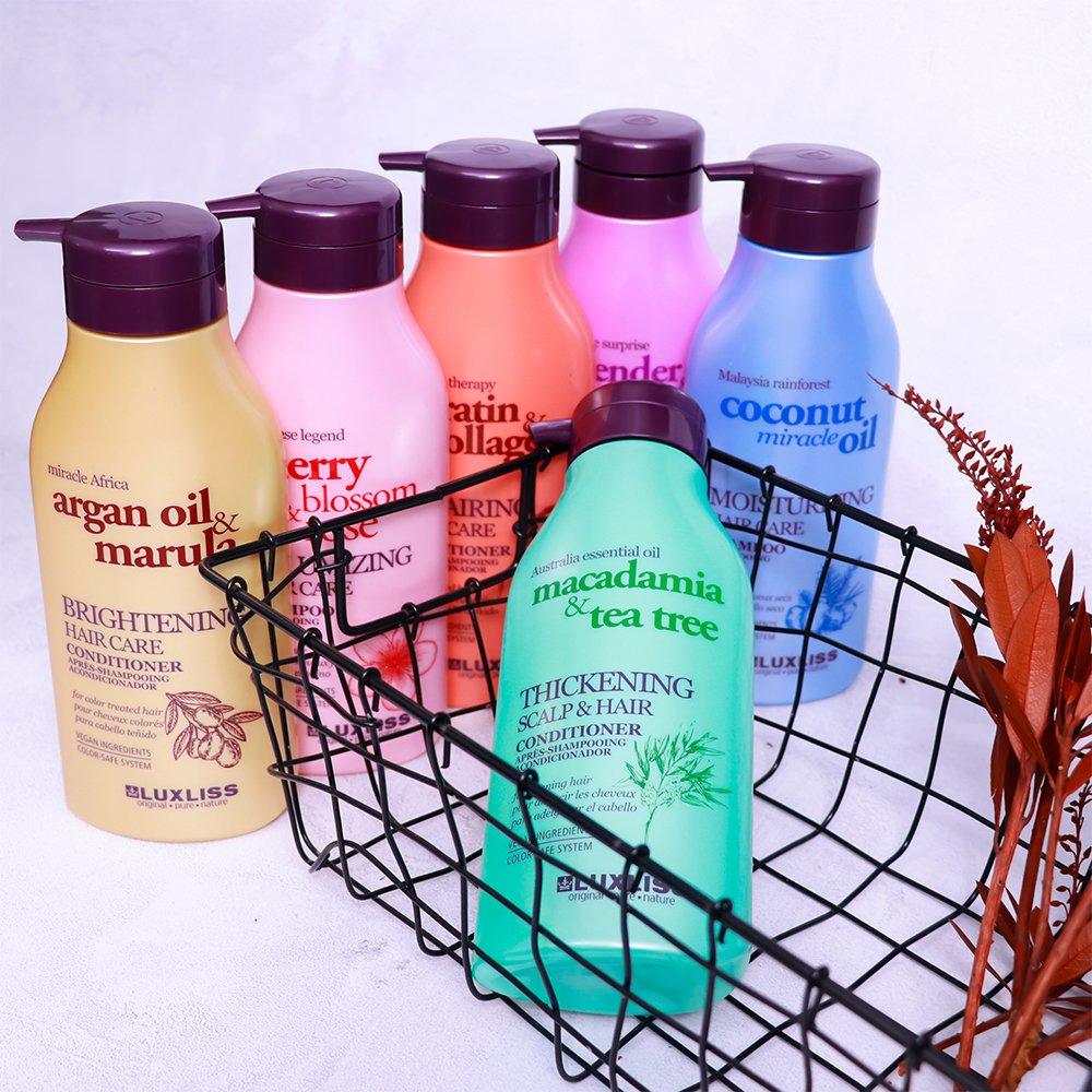 LUXLISS Wholesale Moisturizing Repair Damaged Hair Care Coconut Oil Shampoo and Conditioner Private Label for Dry Hair