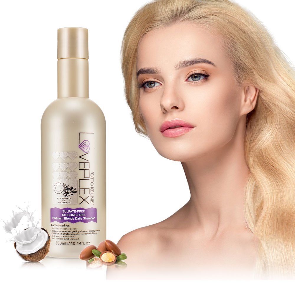 Private Label Sulfate Free Argan & Coconut Mild Purple Shampoo Natural Anti-Yellow Shampoo Hair Salon Professional Use Shampoo