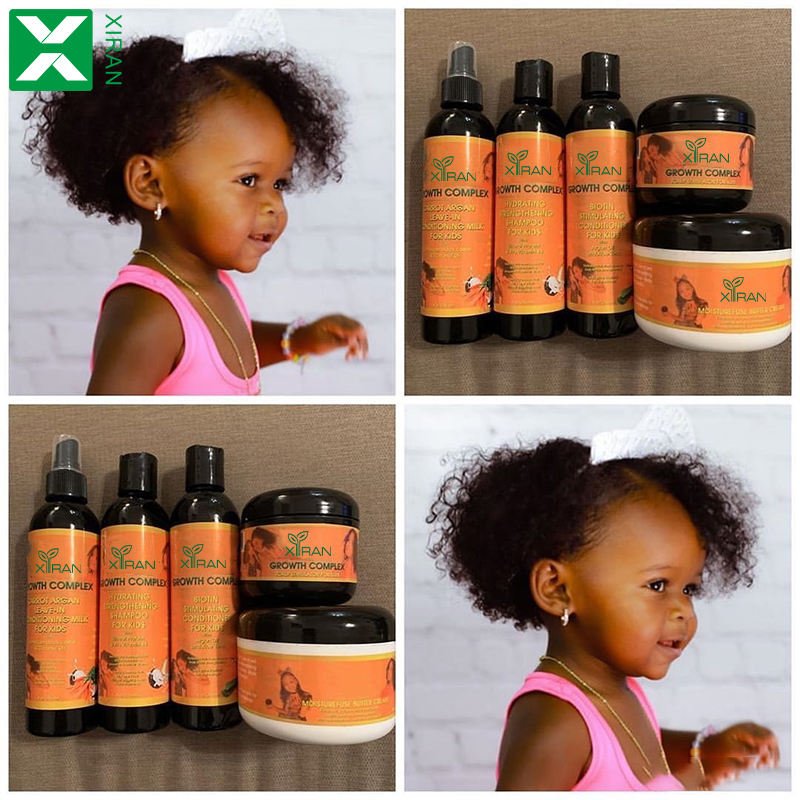 Kids Hair Care Kit Hair Oil Shampoo And Wash 2 In 1 Leave In Conditioner Edge Control Set For Private Label Kids Hair Products