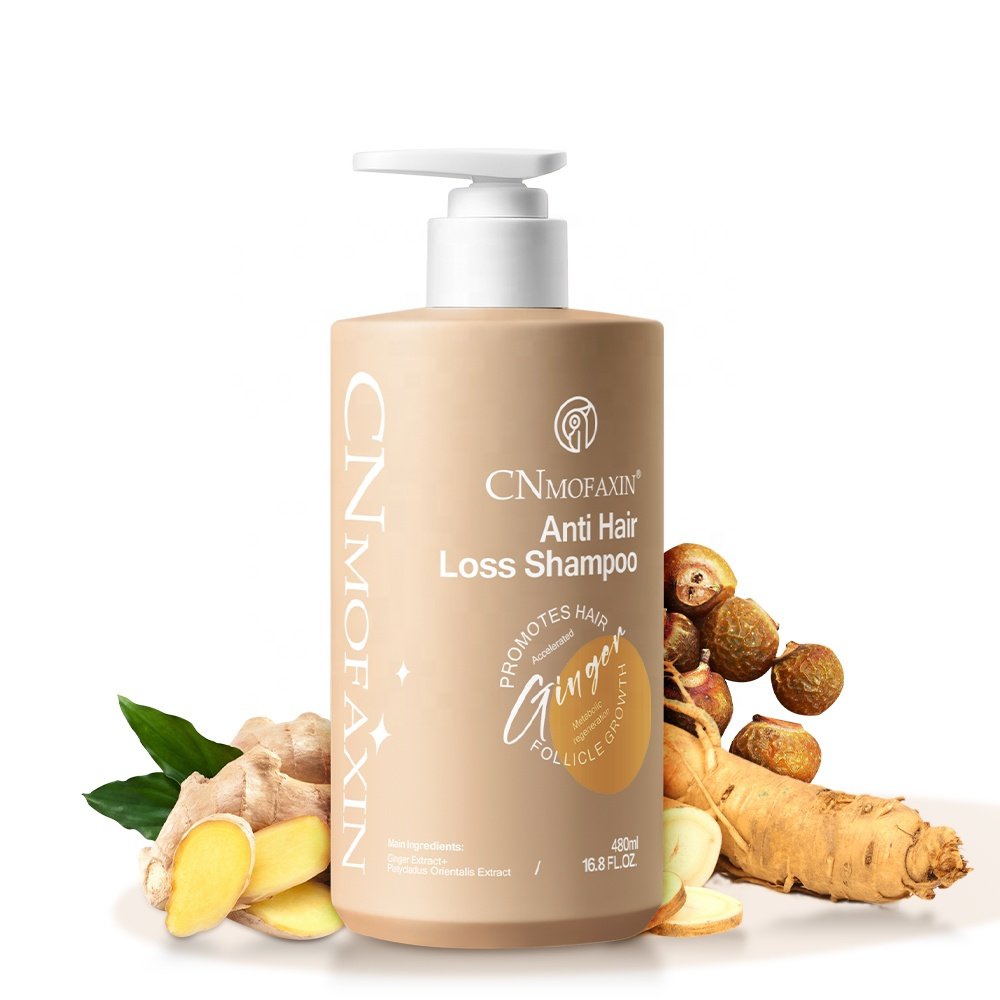 Chinese factory private label ginger anti hair loss shampoo