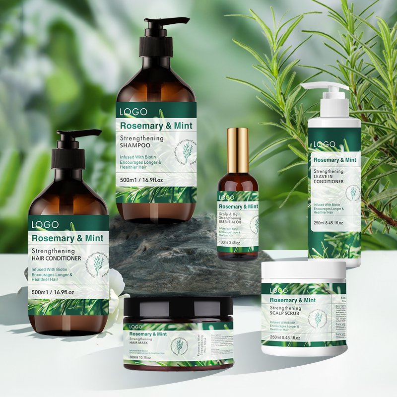 Factory OEM Custom Natural Biotin Rosemary Shampoo And Conditioner Hair Mask Oil For Hair Growth Health Care Set
