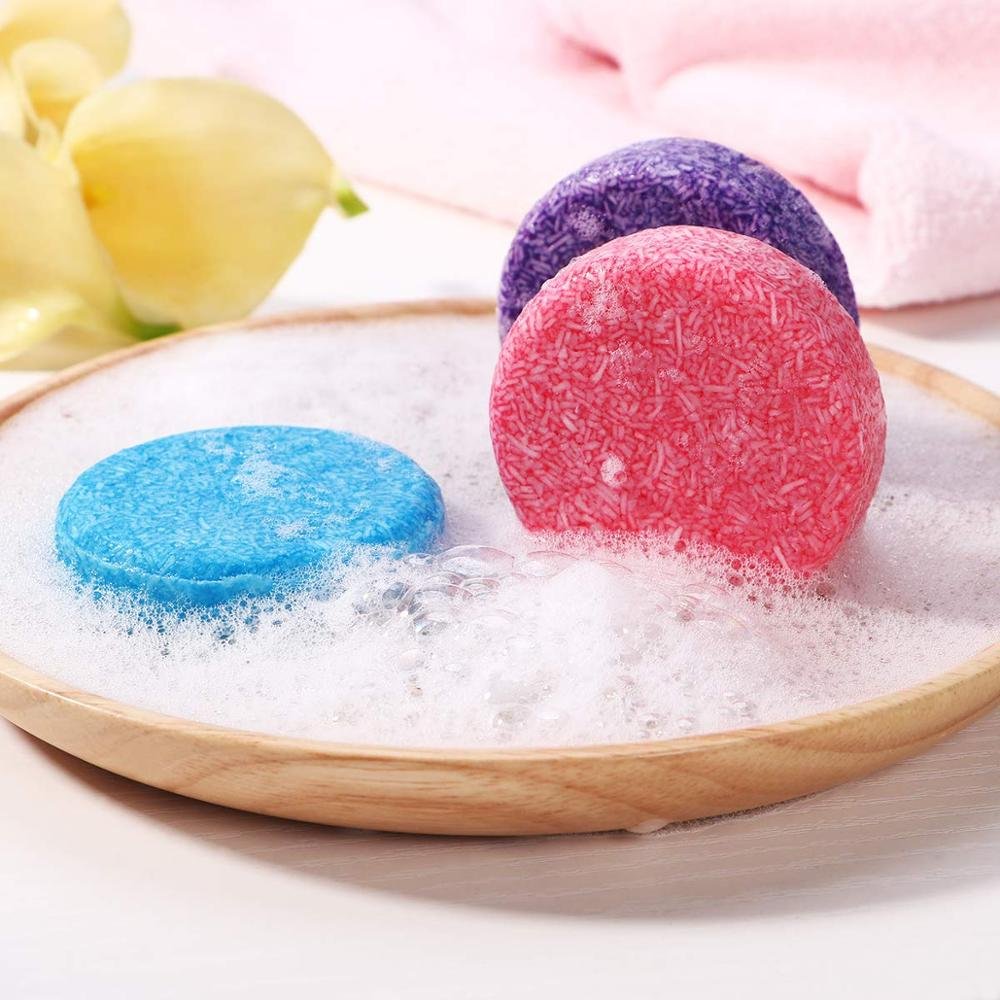 OEM ODM Customized Organic Natural Handmade Hair Tin Box Container Gift Set Custom Vegan Bubble Solid Shampoo Bar Soap for Hair