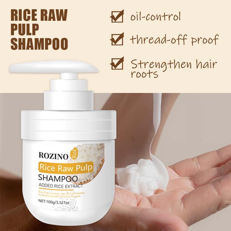 Rice milk shampoo, strong oil control, strengthening hair roots, gentle nourishment, and anti-hair loss shampoo