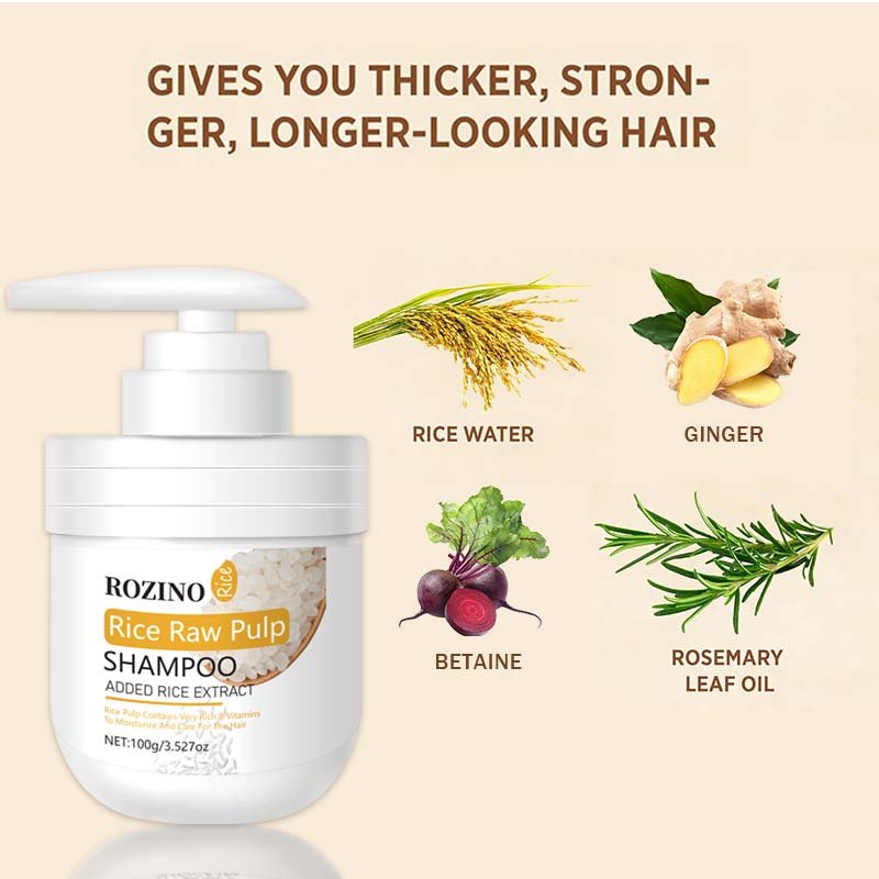 Rice milk shampoo, strong oil control, strengthening hair roots, gentle nourishment, and anti-hair loss shampoo