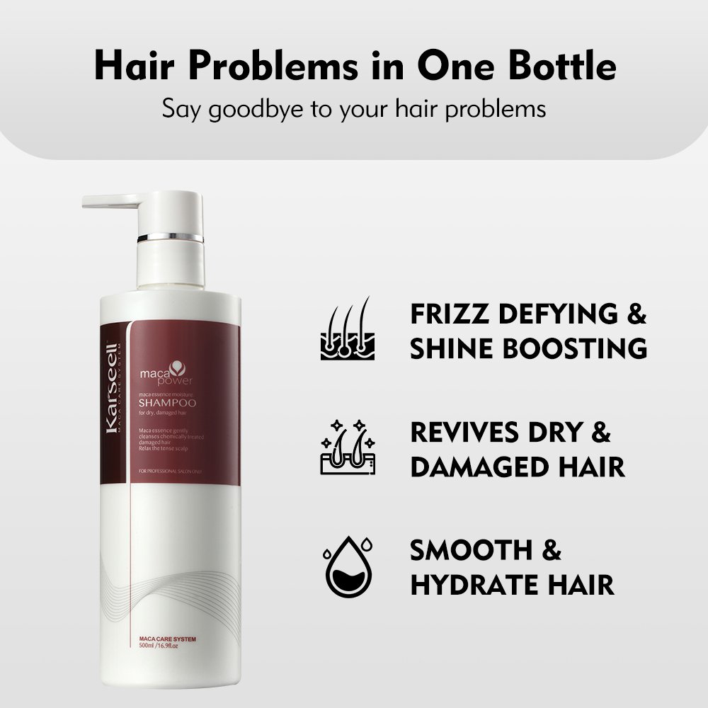 Karseell Refresh Hair Shampoo 500ML Maca Essence Moisture Smooth Shampoo Excellent For Care Hair