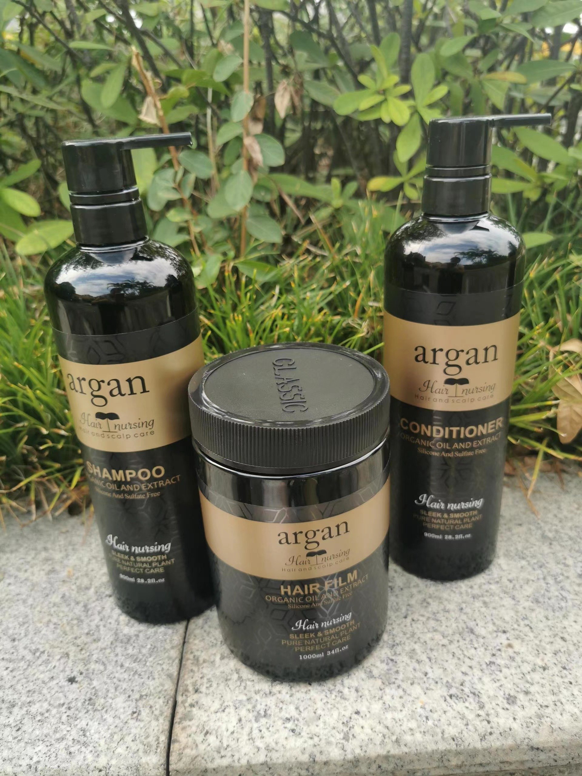organic Moisturizing argan oil hair care set nourishing hair shampoo and conditioner set