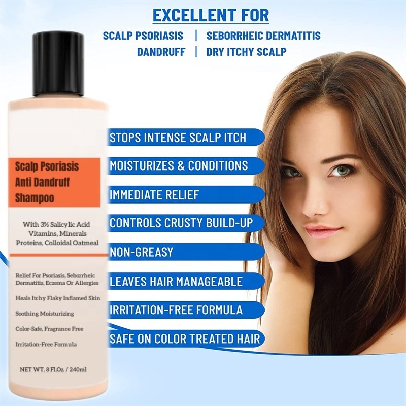 Scalp Psoriasis Dandruff Shampoo Conditioner set Seborrheic Dermatitis Itchy Flaky Inflamed Skin Soothing Moisturizing Relief