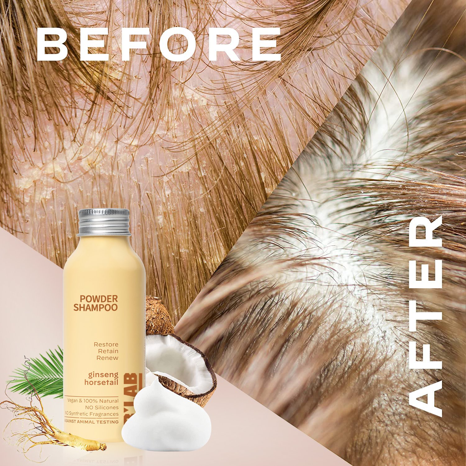 Private Label Hair Care for Deep Clean Powder Shampoo For Shinning And Volumizing Hair Natural Jojoba Oil Eco Shampoo Powder