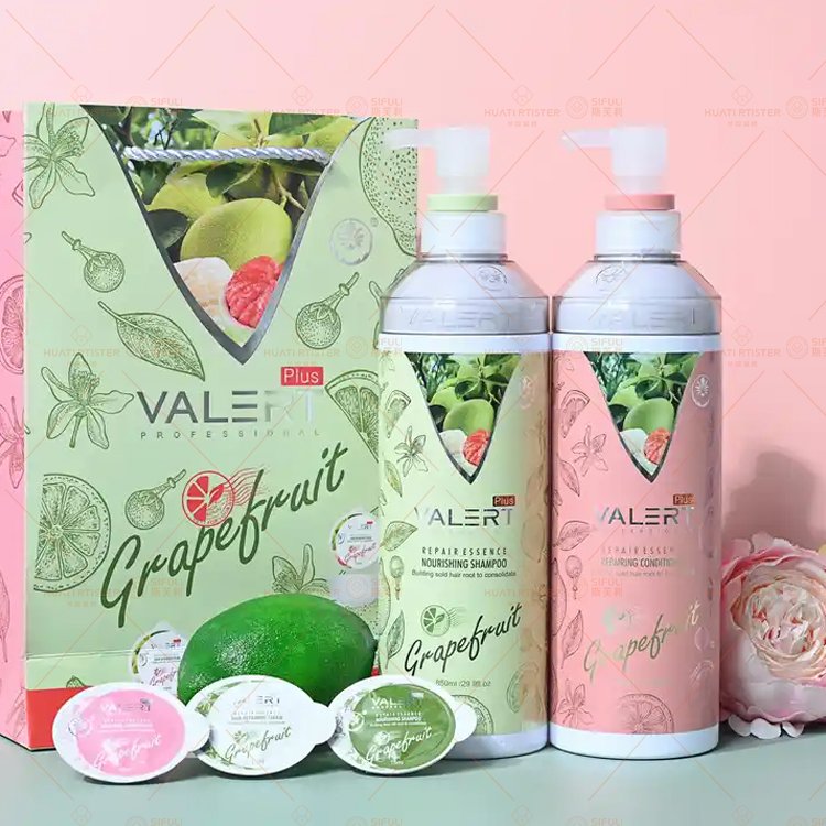 Huati Sifuli Valert Professional manufacture Private Label grapefruit Hair Care Custom Rich Bio Volumizing Natural Fruit shampoo