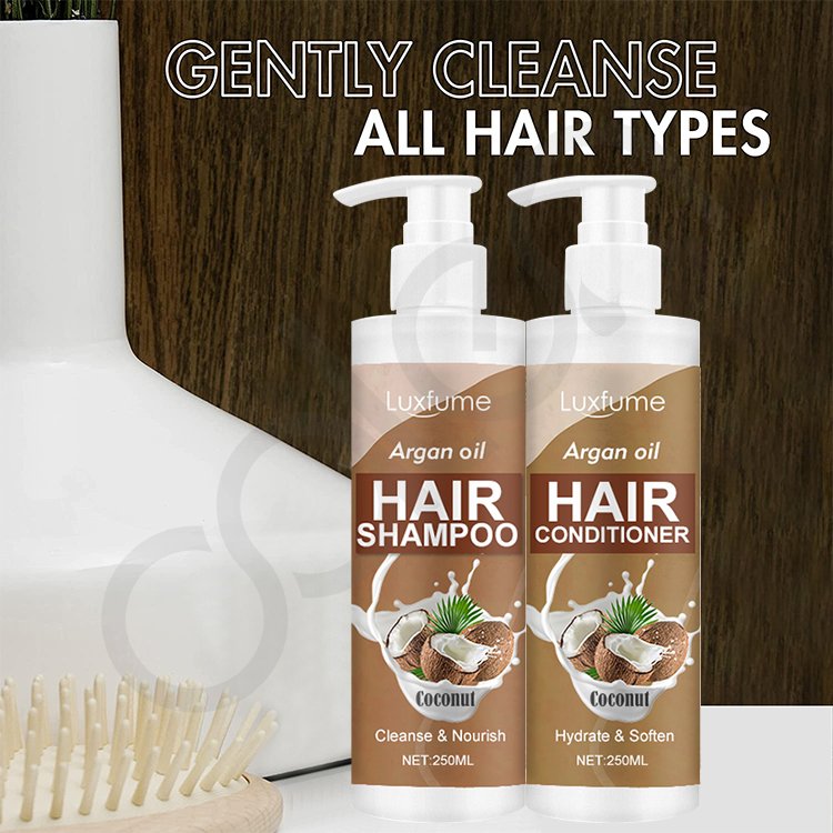 Oalen Private Label Hair Care Reduce Frizz Repair Damage Hair Argan Oil Shampoo And Conditioner Set