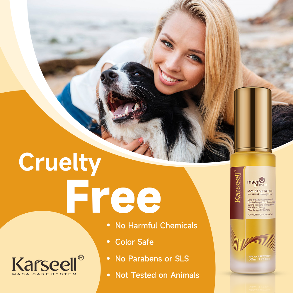 Karseell Leving Hair Clean And Shiny Fluffy Maca Essence Oil And Argan Oil For Protect Color