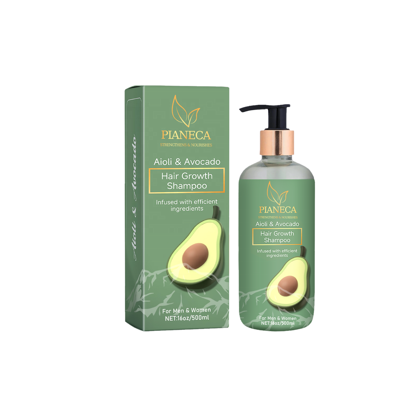 OEM Private Label Organic Refreshing Sulfate Free Shampoo Avocados Hair Care Product Avocado Shampoo