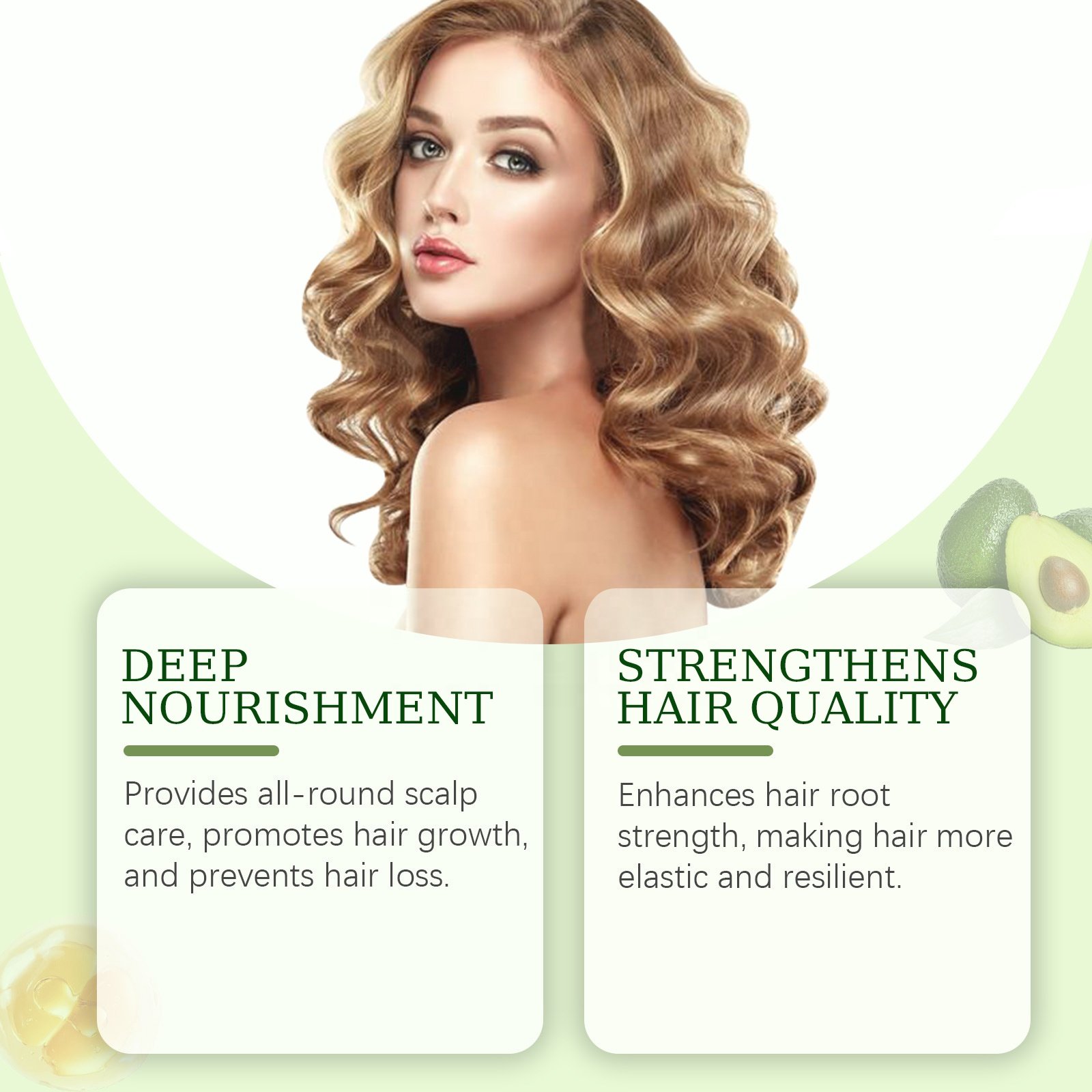 OEM Private Label Organic Refreshing Sulfate Free Shampoo Avocados Hair Care Product Avocado Shampoo