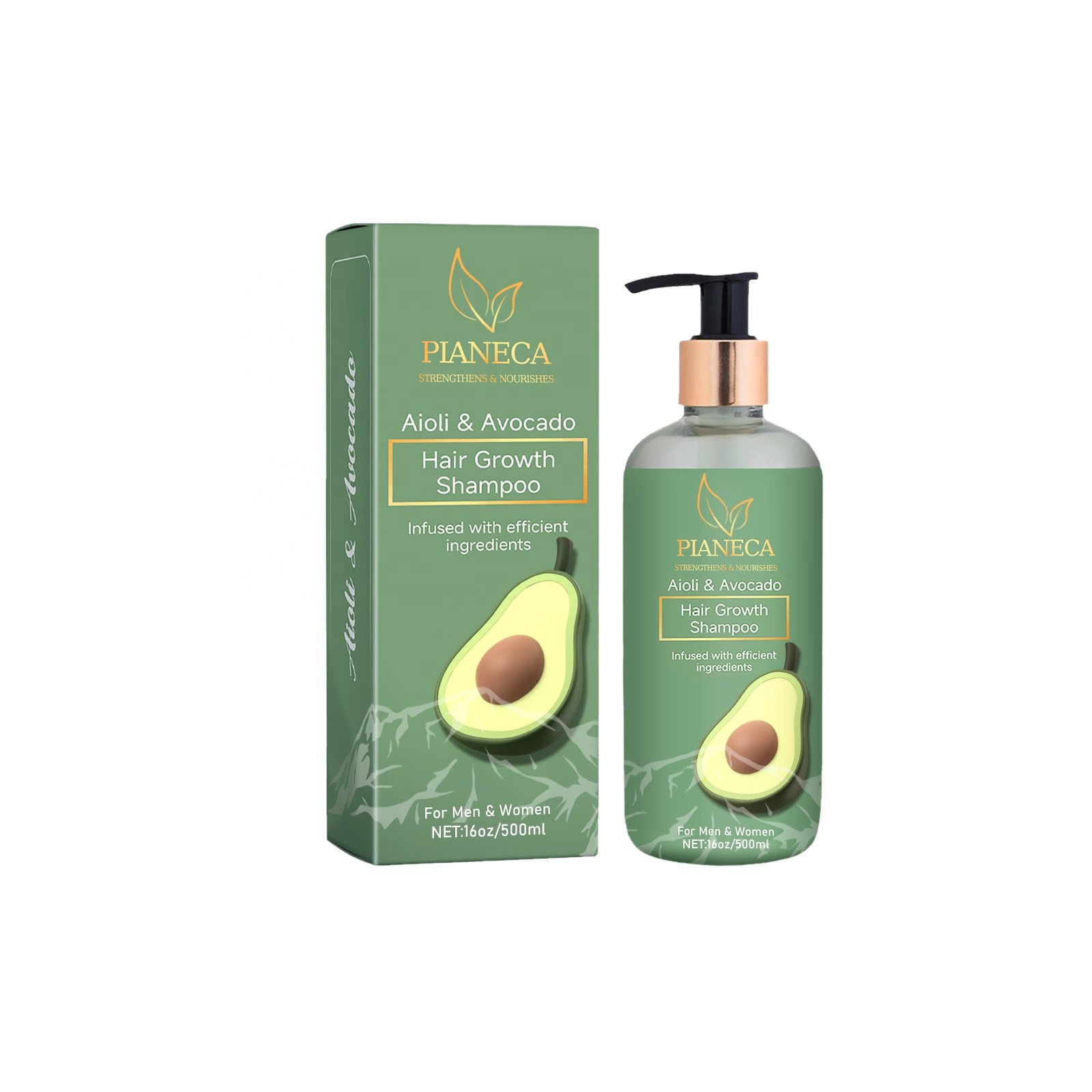 OEM Private Label Organic Refreshing Sulfate Free Shampoo Avocados Hair Care Product Avocado Shampoo