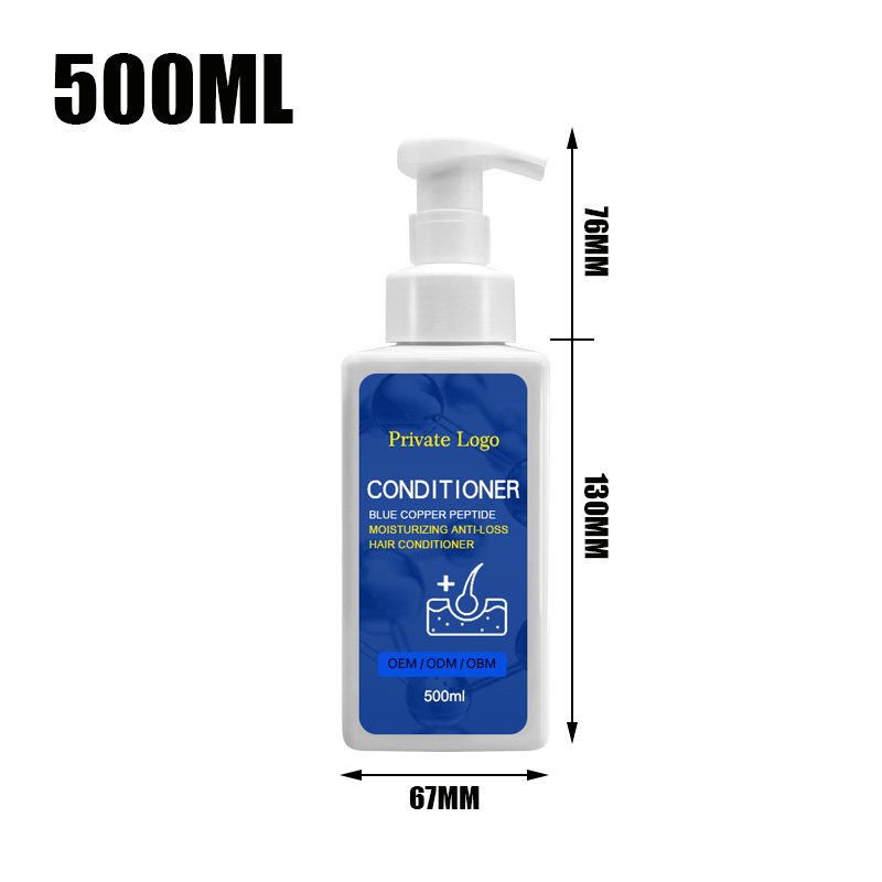 Private Label Blue Copper Peptide Ghk-cu Natural Anti-dropping Hair Shampoo and Conditioner for Hair Loss