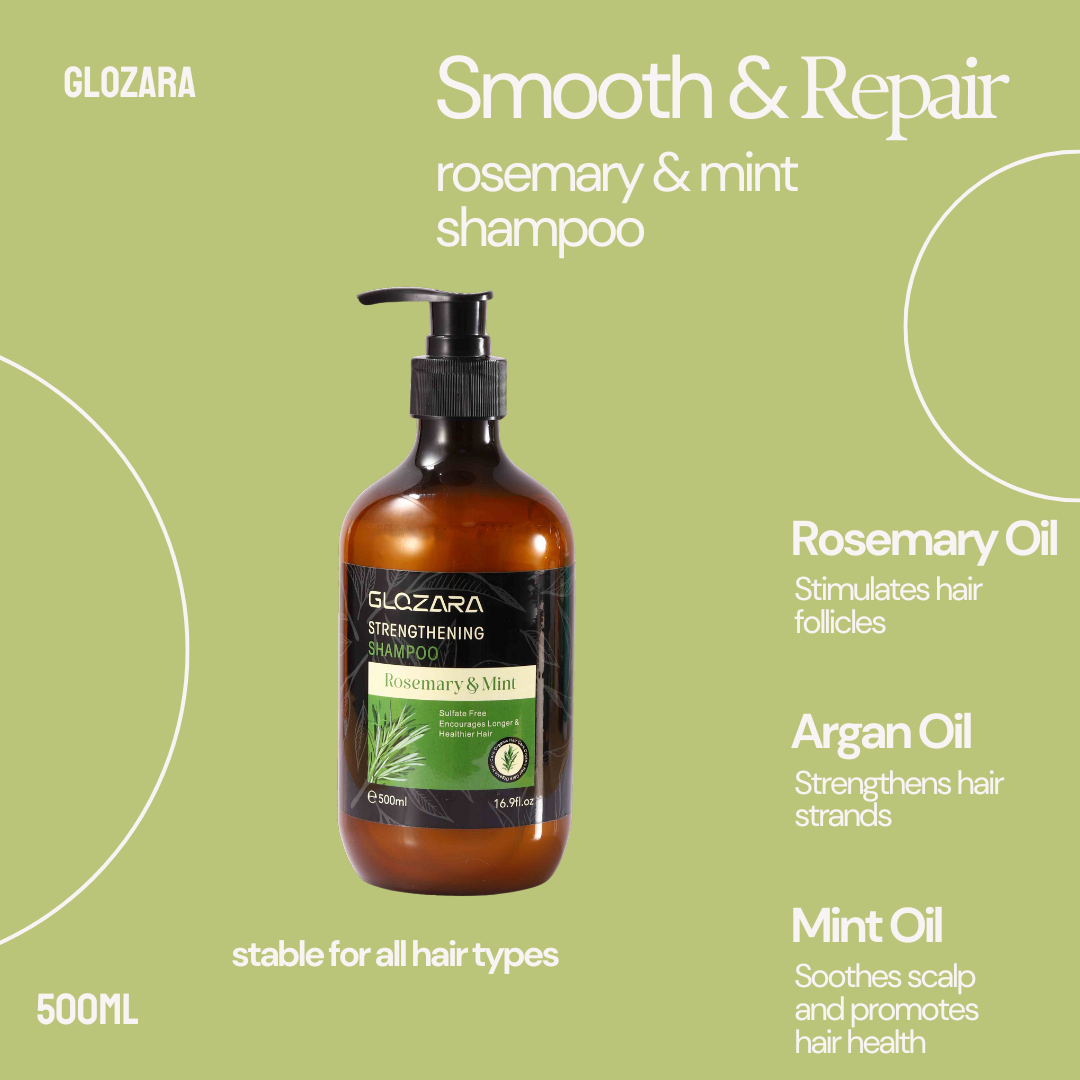 low moq Private Label Organic Scalp soothing hair care natural peppermint rosemary shampoo for hair growth dandruff