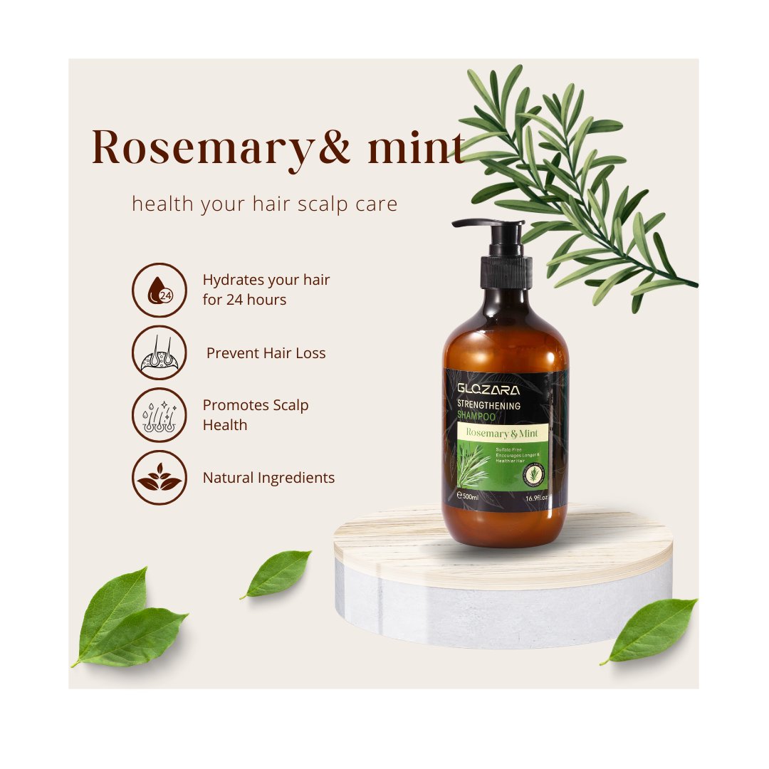 low moq Private Label Organic Scalp soothing hair care natural peppermint rosemary shampoo for hair growth dandruff