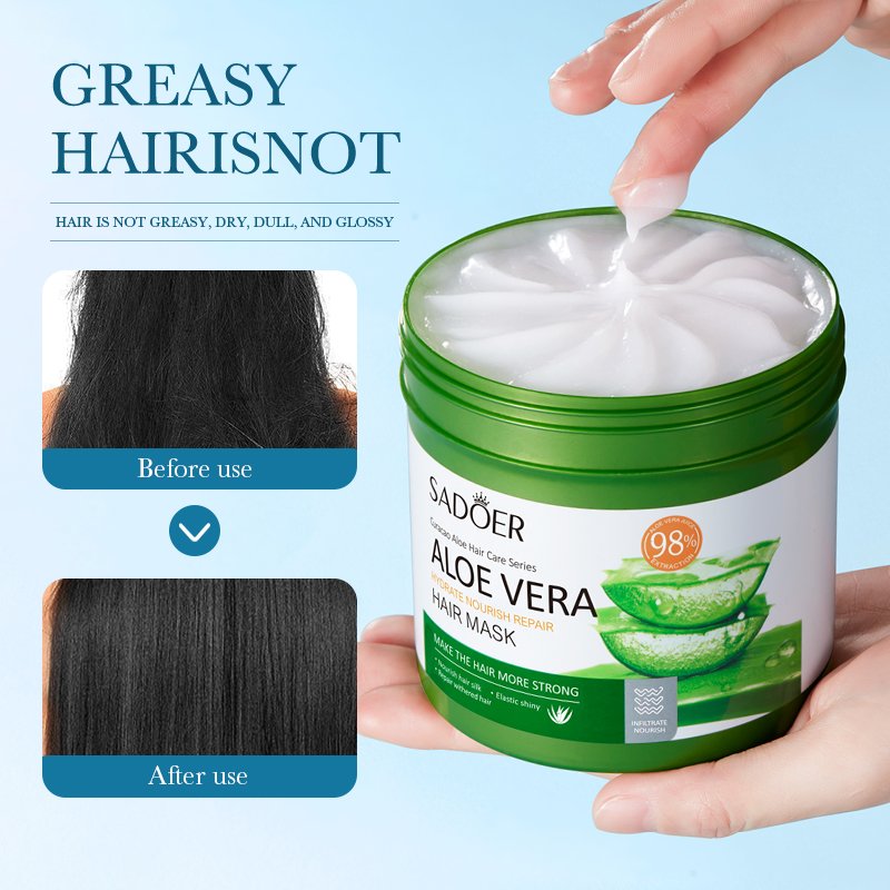 Private Label Moisture Hair Mask Aloe Vera Shampoo and Conditioner Set for Curly Hair Products Hair Care Set Cream Adults Female