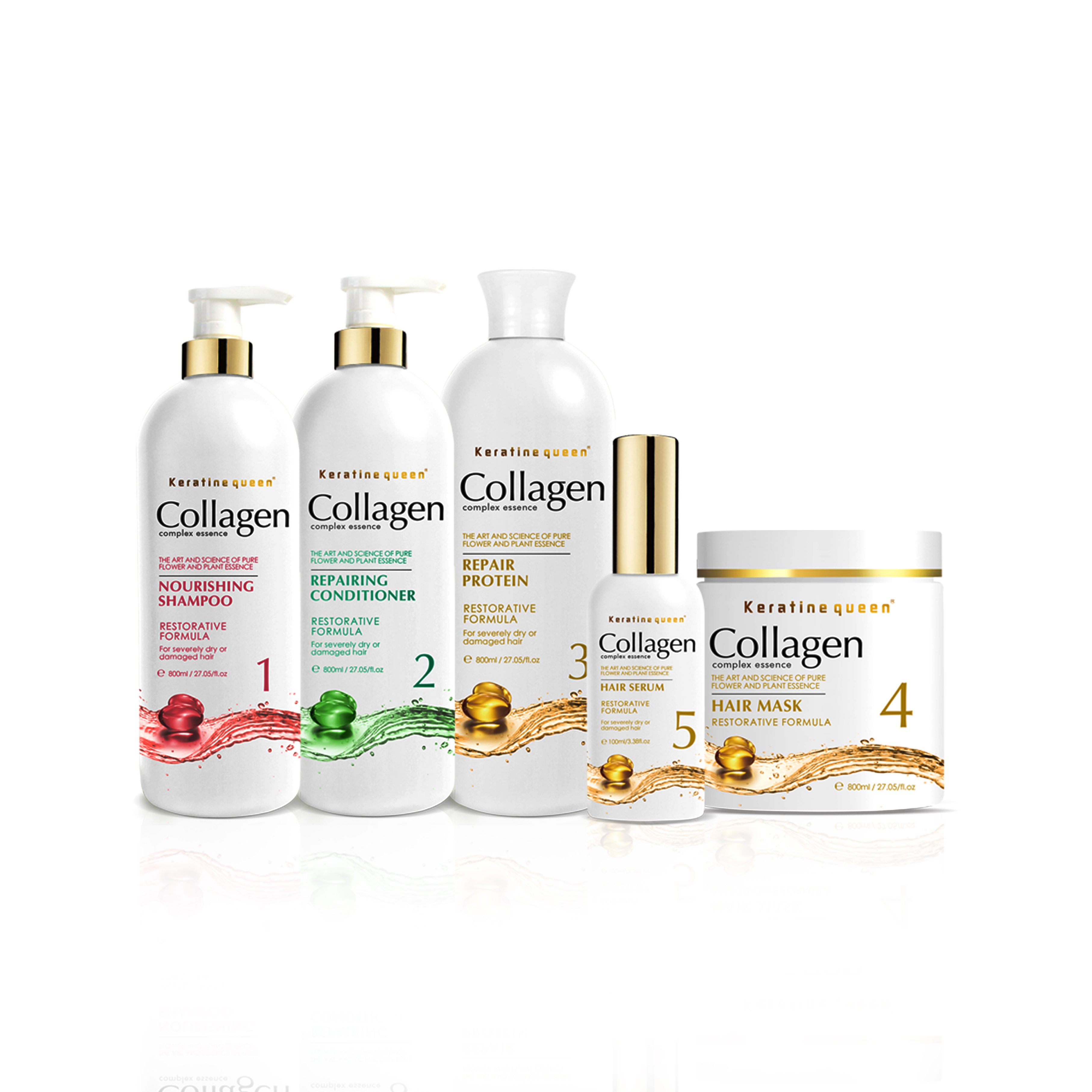 Factory Wholesale Natural Collagen Hair Shampoo Organic Repairing Nourishing Damaged Dry Hair Care Shampoo and Conditioner Set