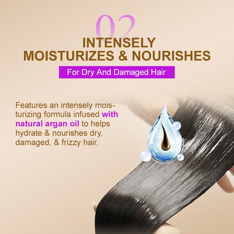 Organic Argan Oil Nourishing Moisturizing Hair Shampoo and Conditioner Customized Hair Care Set Smooth Detangling Hair Shampoo