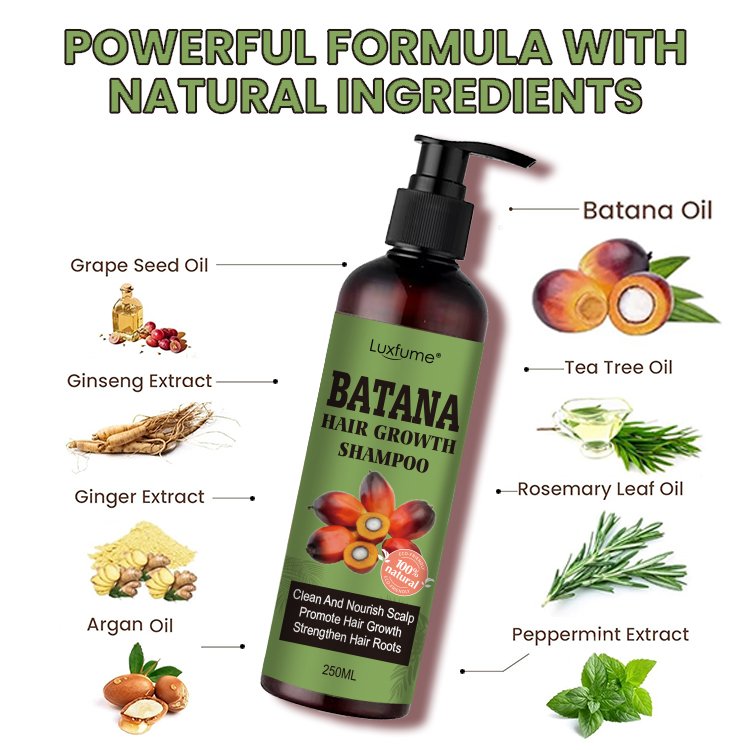 Batana Oil Shampoo Anti Frizz Nourish Anti-Hair Loss Natural Hair Regrowth Shampoo