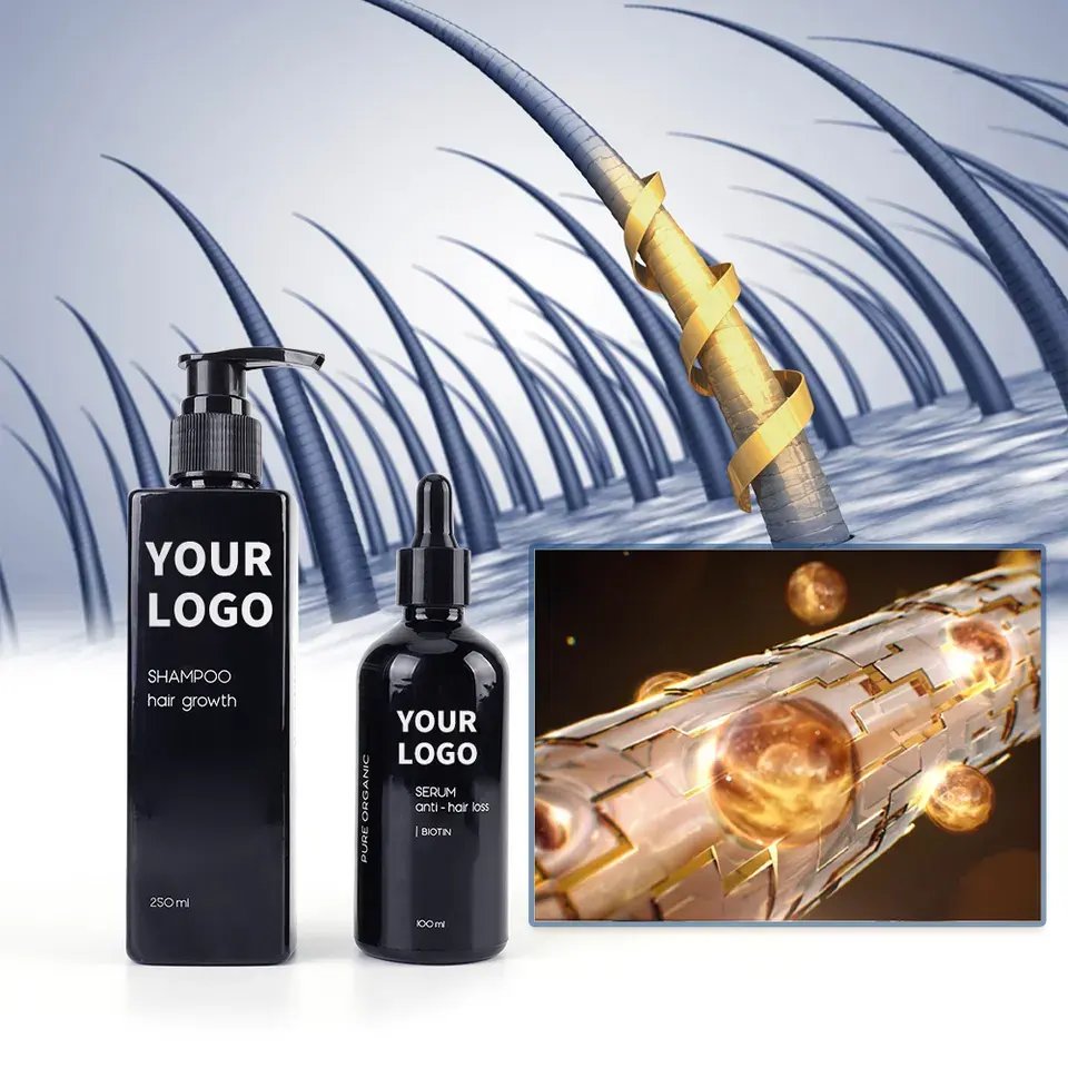 China Supplier Private Label Natural Biotin Ginger Hairloss Treatment Serum for Growth