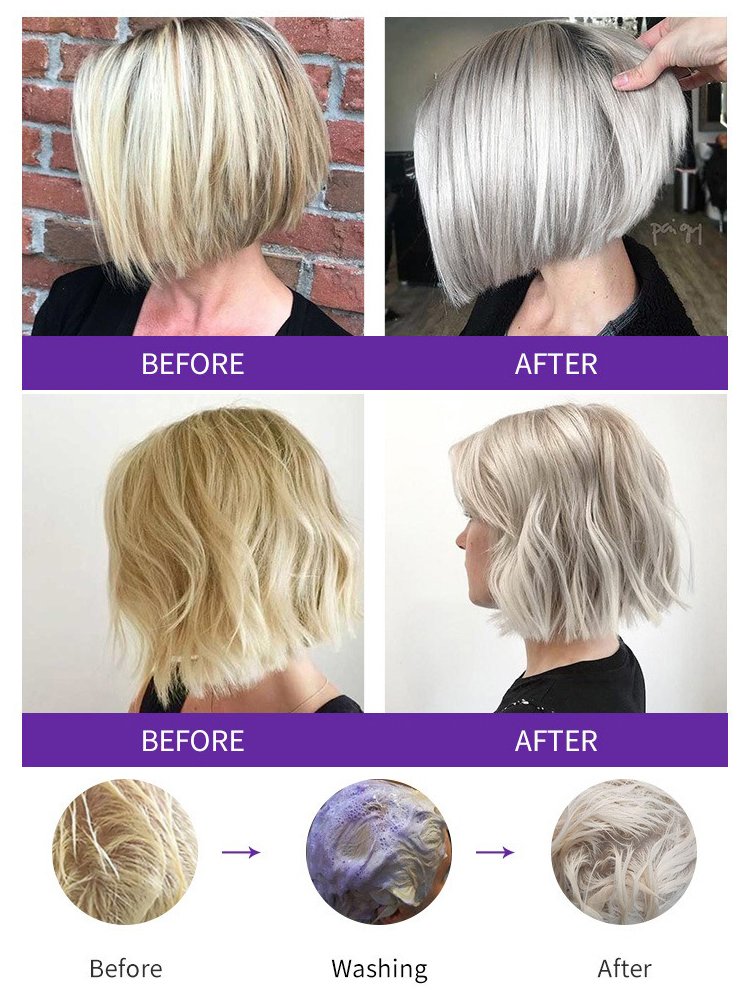 Coconut Oil Professional Salon Treatment Anti- brassy Purple Toner Shampoo For Blonde Hair Keep No Yellow Effect
