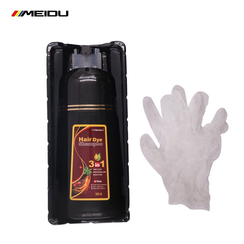 Thailand hotsale instant dye shampoo OEM brands manufacturer ammonia free ginseng fast black best hair dye shampoo